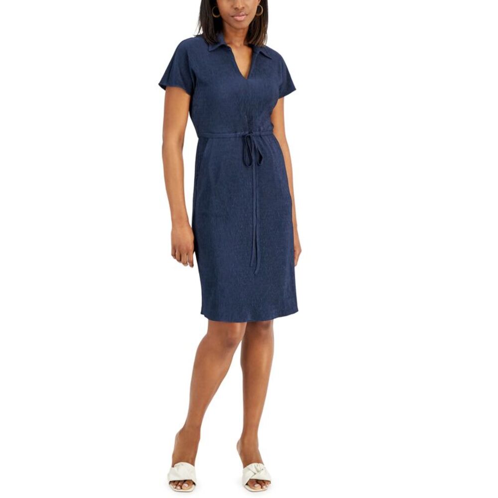 Alfani Textured Drawstring Dress